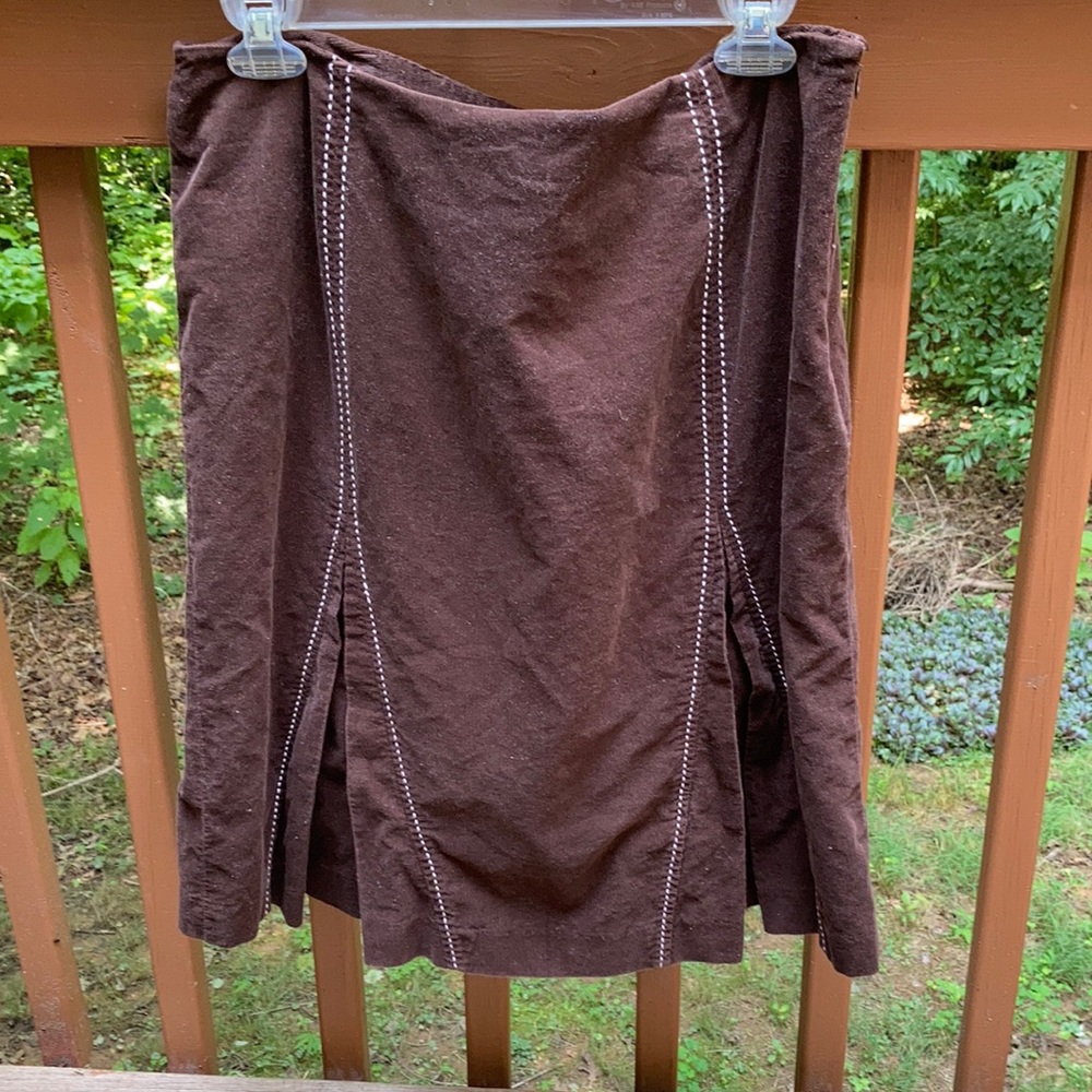 Elizabeth Dalton brown corduroy skirt